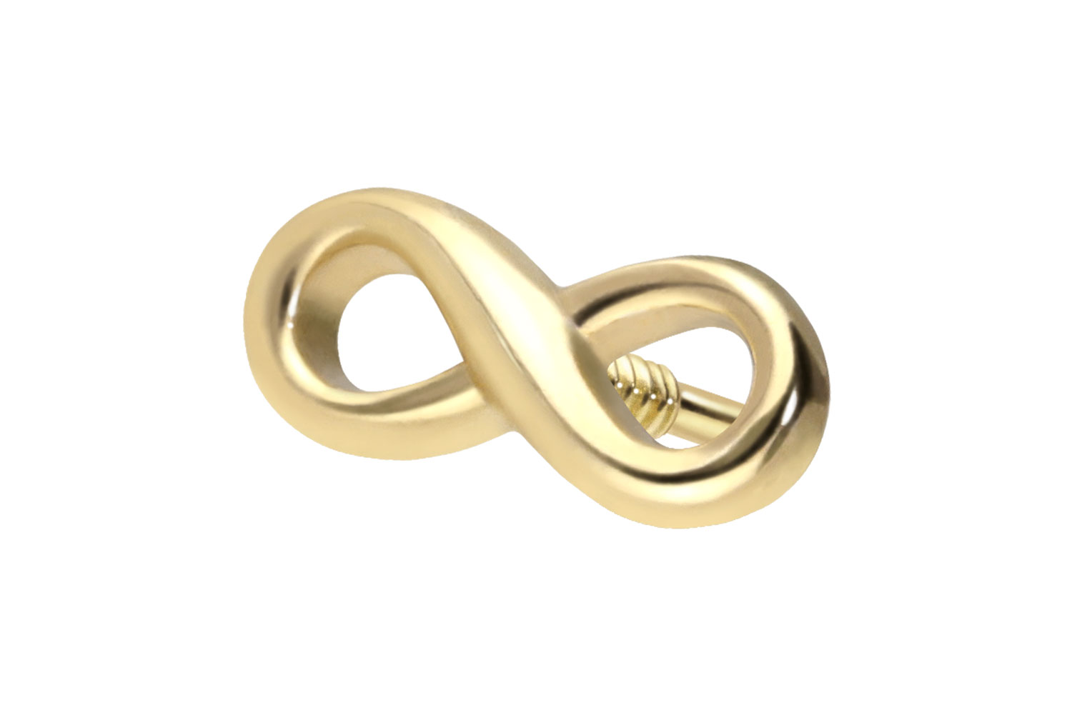 14 Karat Gold Schraubaufsatz mit Außengewinde UNENDLICHKEIT von Piercingline